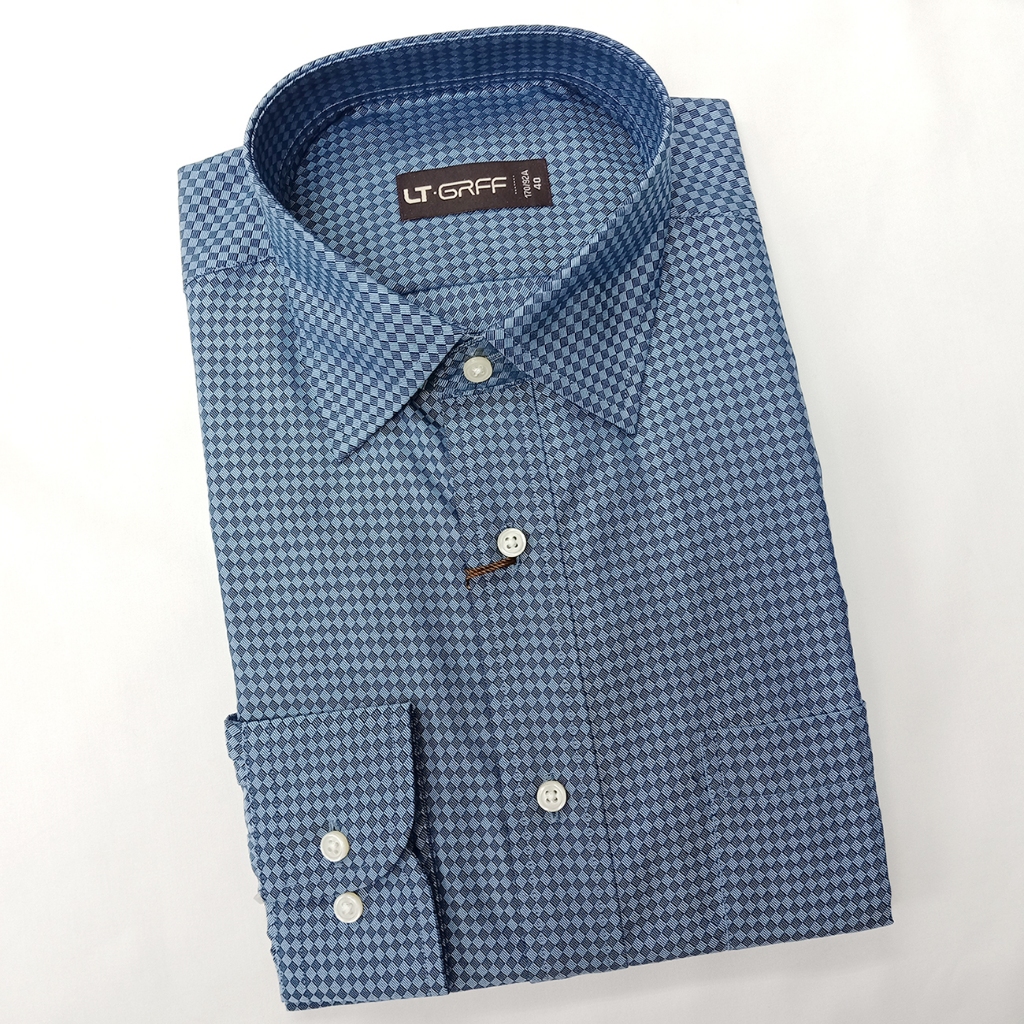LT.Grff เสื้อเชิ้ตแขนยาวผู้ชาย สีกรม เสื้อใส่ทำงาน เสื้อนักธุรกิจ รุ่น LTCS286-0