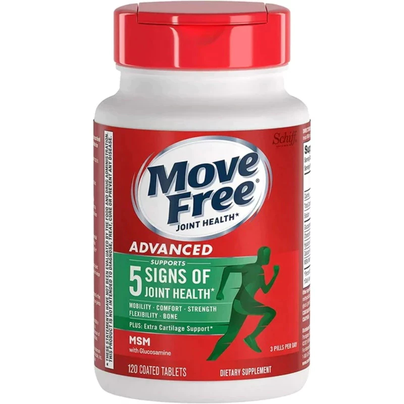 【ข้อเสนอมีเวลาจำกัด】Schiff, Move Free, Advance, Plus MSM, พร้อมกลูโคซามีนและคอนดรอยติน, กลูโคซามีน, 120 เม็ด Exp05/2027