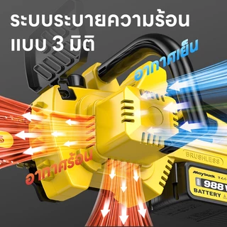 Maybuck เลื่อย ไร้สาย เลื่อยโซ่ เลื่อยไฟฟ้า แบตเตอรี่ลิเธียม ตัดแต่งกิ่งไม้ ในสวน ใช้งานง่าย พกพาสะดวก รับประกัน 1 ปี
