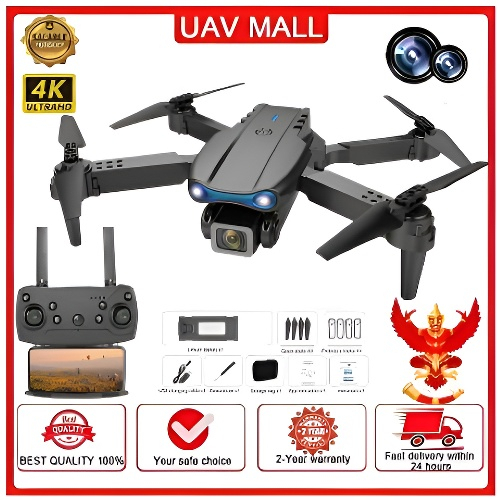 โดรนบังคับ E99 DRON พลังงานสูง ราคาประหยัด 4Kกล้องคู่หน้า-หลัง ควบคุมผ่านมือถือ พับเก็บได้ พกพาสะดวก