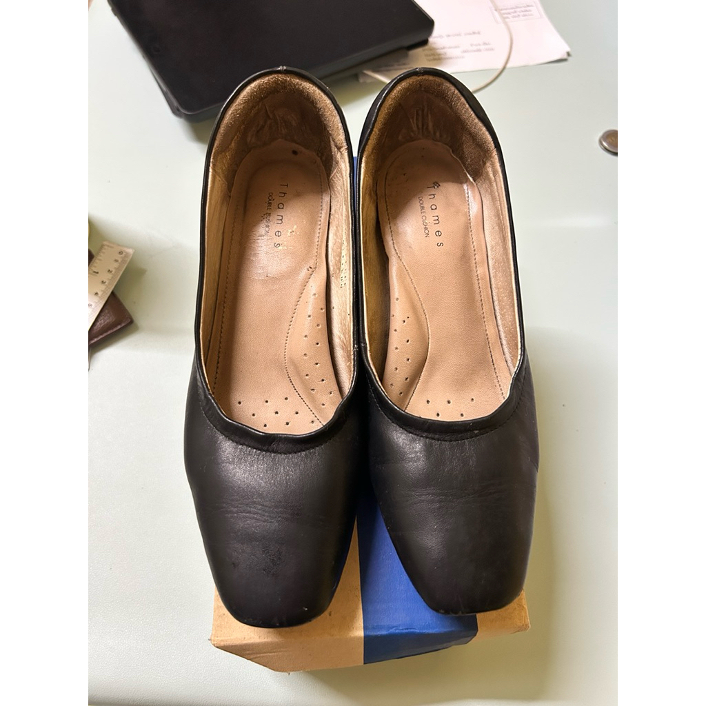 Thames รองเท้าคัชชูสีดำหนังแท้ size 36