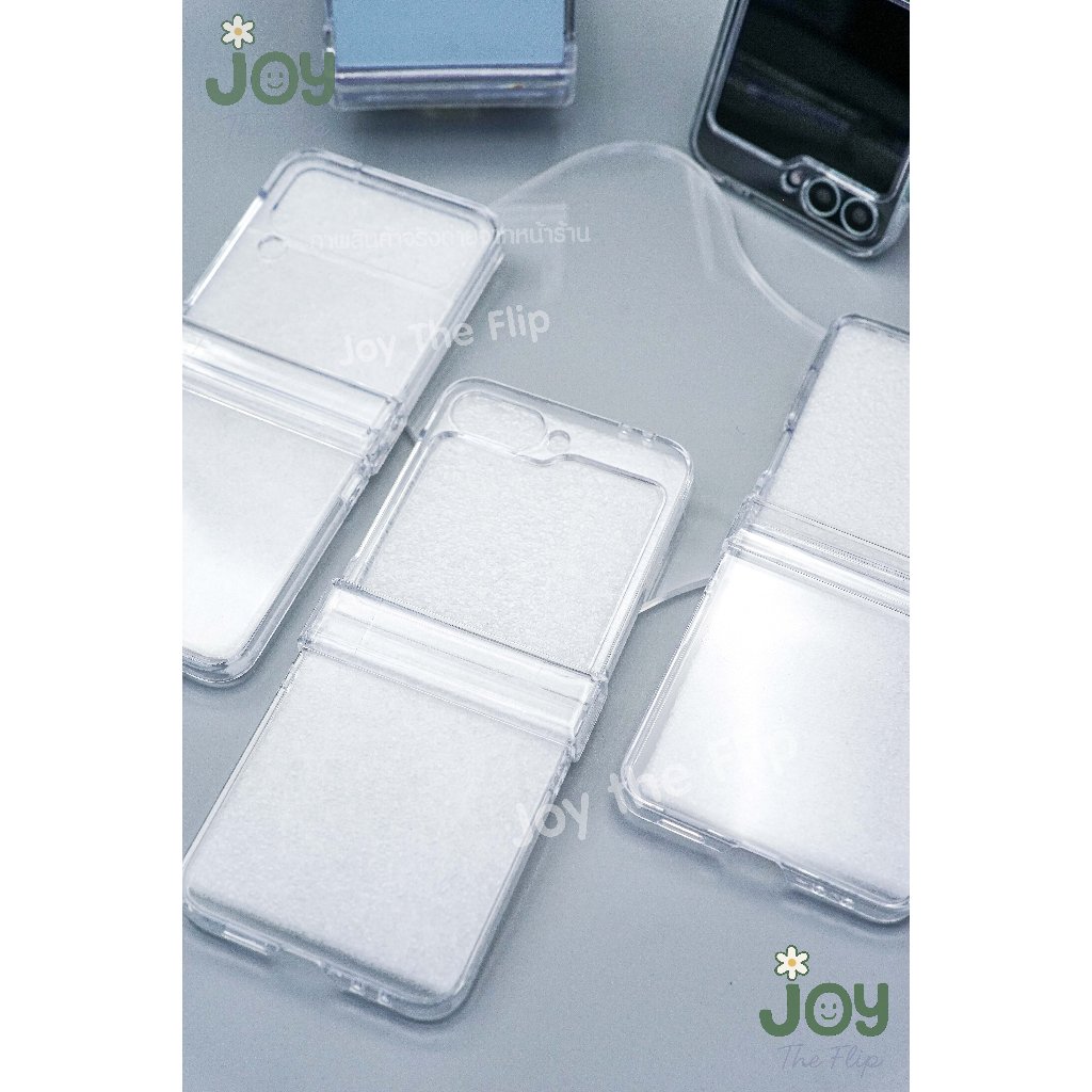 พร้อมส่งจากไทย ! เคสฟลิปใสแข็งพร้อมที่ครอบกันรอยโลโก้ (2202) for Samsung Galaxy ZFlip7 Flip6 Flip5 Flip4 Flip3 - รูปที่ 3