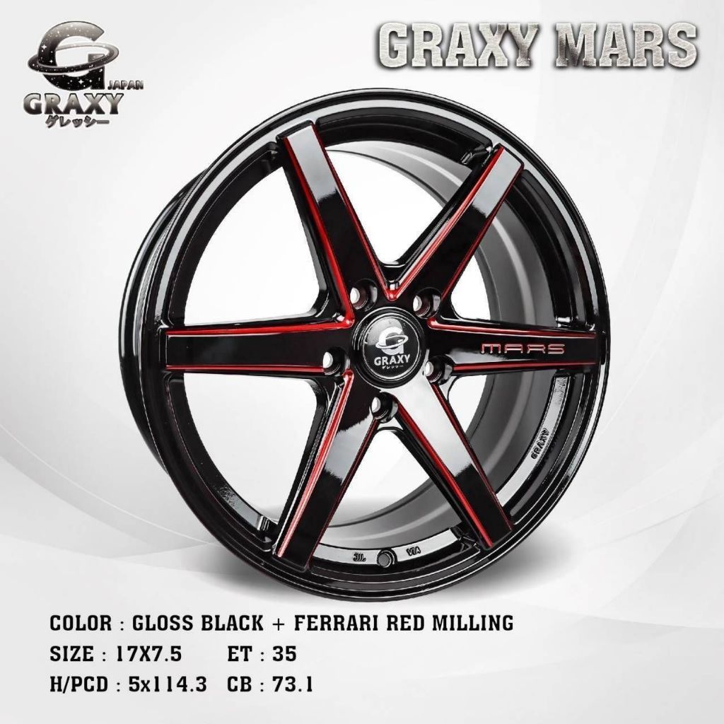 แม็กขอบ 17 Graxy Mars สีดำเงา 5/114