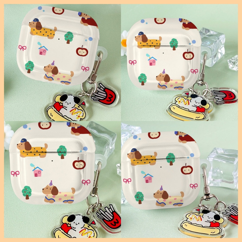 🎉ส่งจากไทย🎉เคสใสการ์ตูนนูน AirPods 4 Pro2 Pro 3 2 1 หมาดัชชุน การ์ตูนพิมพ์ Case สไตล์ กรณีปลอกสําหรับ AirPods TPU Case