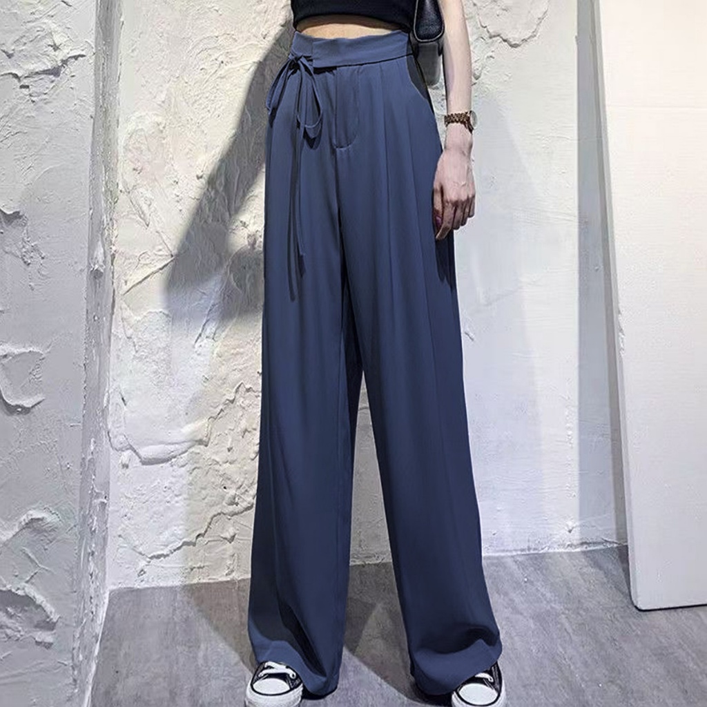 การออกแบบสายรัด กางเกงสูท นางสาว กางเกงขายาว เอวสูงใส่สบาย สง่างามและเข้ากับทุกสไตล์ ผ้าที่นุ่มนวล - รูปที่ 7