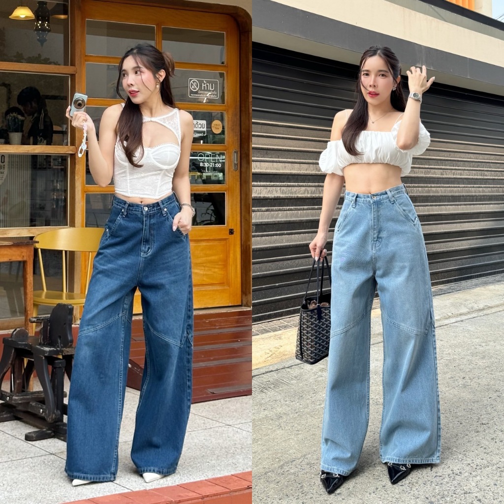 ยีนส์SARAN SP027 กางเกงยีนส์ทรงกระบอกใหญ่ Baggy Jeans