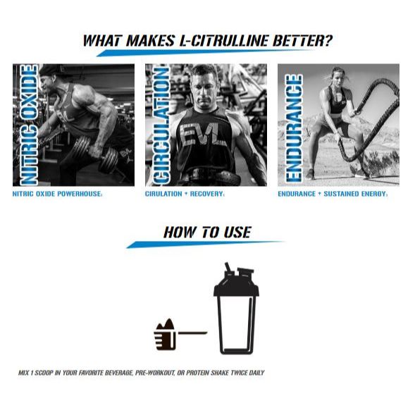EVL L-Citrulline Powder 2000mg – ขนาด 200 g. (Unflavored) ราคา ถูกที่สุด ดีลบีเคเค แกลเลอรีภาพที่ 6