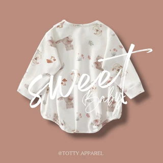 totty.apparel ชุดเด็กแรกเกิดผู้หญิง บอดี้สูทเด็กอ่อน 0-12เดือน ลายน่ารัก ผ้าเนื้อดีมาก (0085)