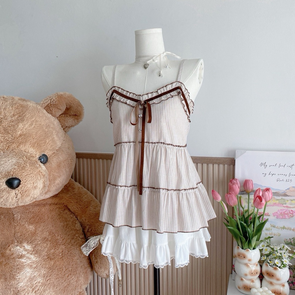 🧺🧸 ‎˗ˏˋ 𝔹𝕒𝕟𝕠𝕗𝕗𝕖𝕖 𝕋𝕠𝕡 | สายเดี่ยวขนมชั้นดีเทลริบบิ้น🧇🍌 - รูปที่ 5