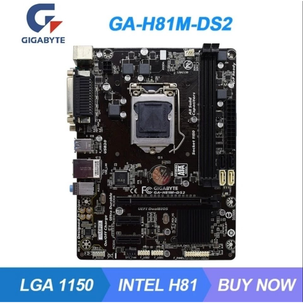 GIGABYTE H81M-DS2 LGA1150เข็ม DDR3 คอมพิวเตอร์ เมนบอร์ด