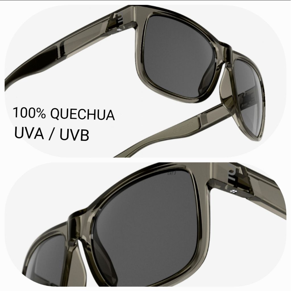 แว่นกันแดด Quechua จาก DECATHLON DECATHLON แว่นกันแดดทรงสี่เหลี่ยมประเภท 3 รุ่น Active500 SQR