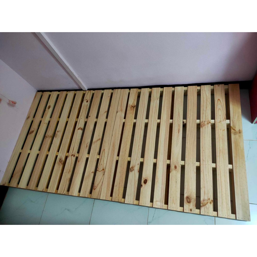 เตียง เตียงไม้เนื้อแข็ง 3.5/4/5/6ฟุต โครงเตียงทาทามิพื้นแบบ ไม้เนื้อแข็ง100% ไม้คุณภาพสูง กรอบไม้เนื้อแข็ง ฐานเตียง - รูปที่ 6