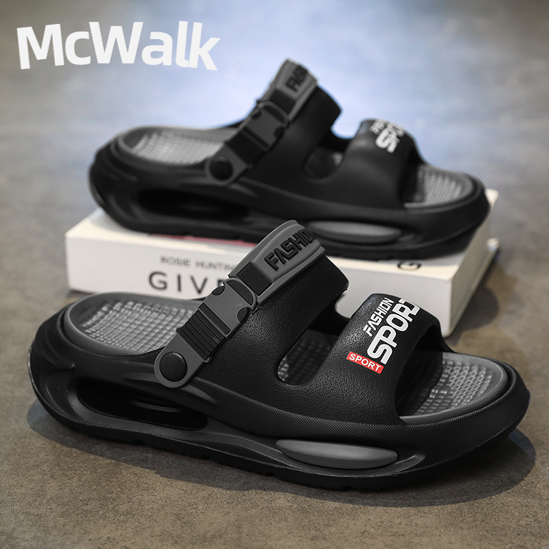 MCWALK| รองเท้าแตะชายวัสดุยาง | ส้น5cm | กันน้ำ | สำหรับพนักงานร้านอาหาร