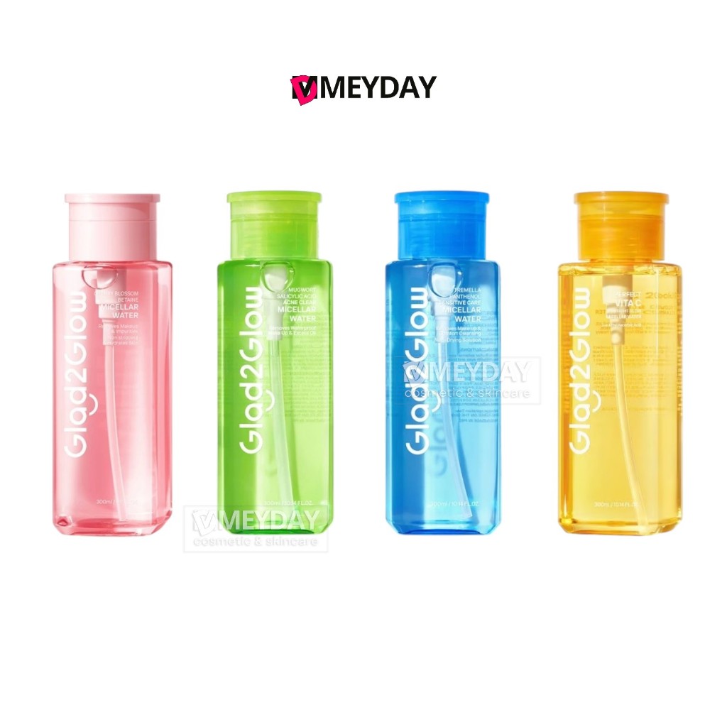 GLAD2GLOW Micellar Water แกลดทูโกลว์ ไมเซลล่าร์ วอเตอร์ ทำความสะอาดผิวหน้า 300ml