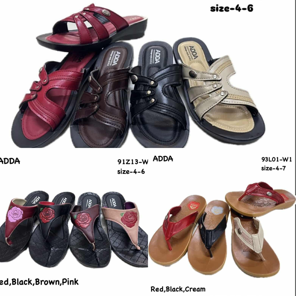 Adda ลดล้างสต็อก!!! รองเท้าแตะแบบหูคีบ แบบสวม เนื้อ PU ราคาสบายกระเป๋า # 91V11W1/ 91Z13W1/ 93L01W1