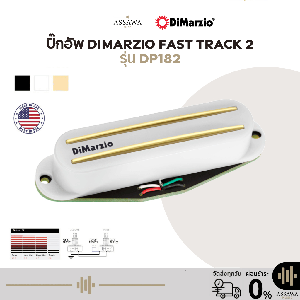 Dimarzio DP-182 FAST TRACK 2 ปิ๊กอัพกีต้าร์ไฟฟ้า DP182 Pickup Guitar ดิมาร์ซิโอ้ ปิ๊กอัพ DP 182 มินิ