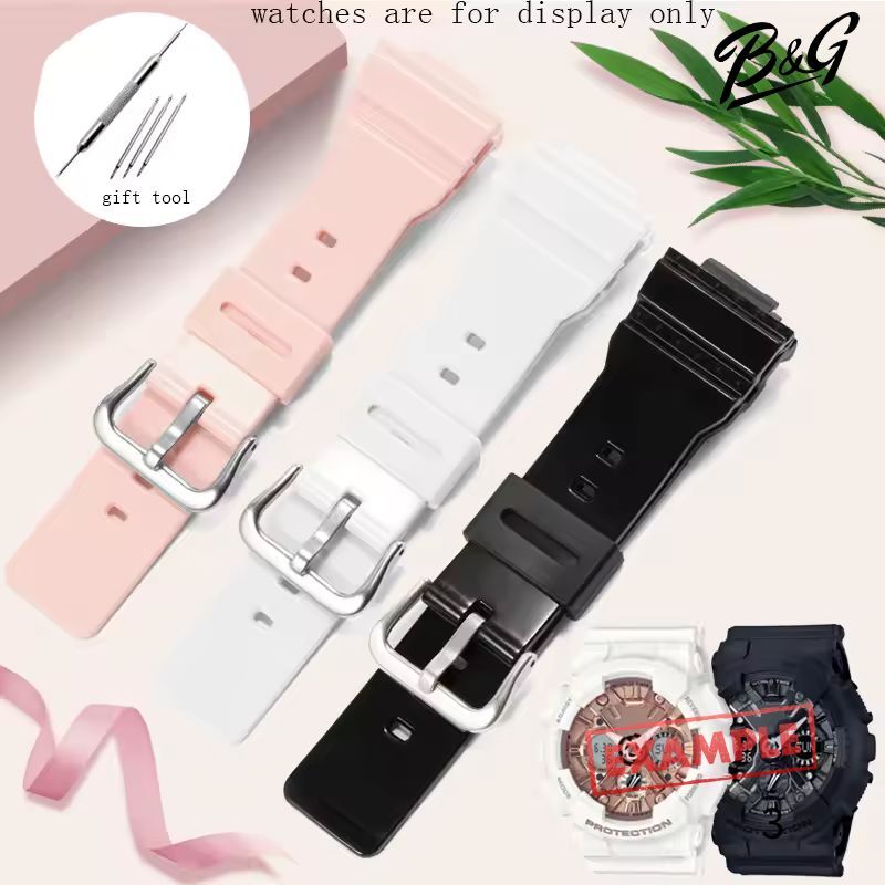 สายนาฬิกา 25x16 mm สายยางเรซิน ใช้ได้กับ G-Shock GMA-S110/S120/S130/S140,DW-5600/6900,GW-M5610 และ S