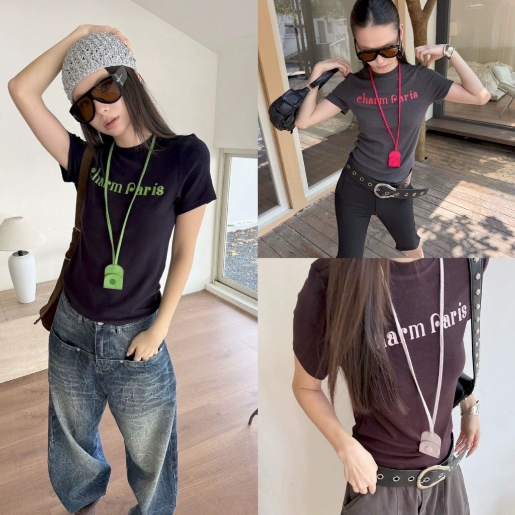 CHARM TOP เสื้อยืด+สร้อยรุ่น 25T518 TAG MM FISH