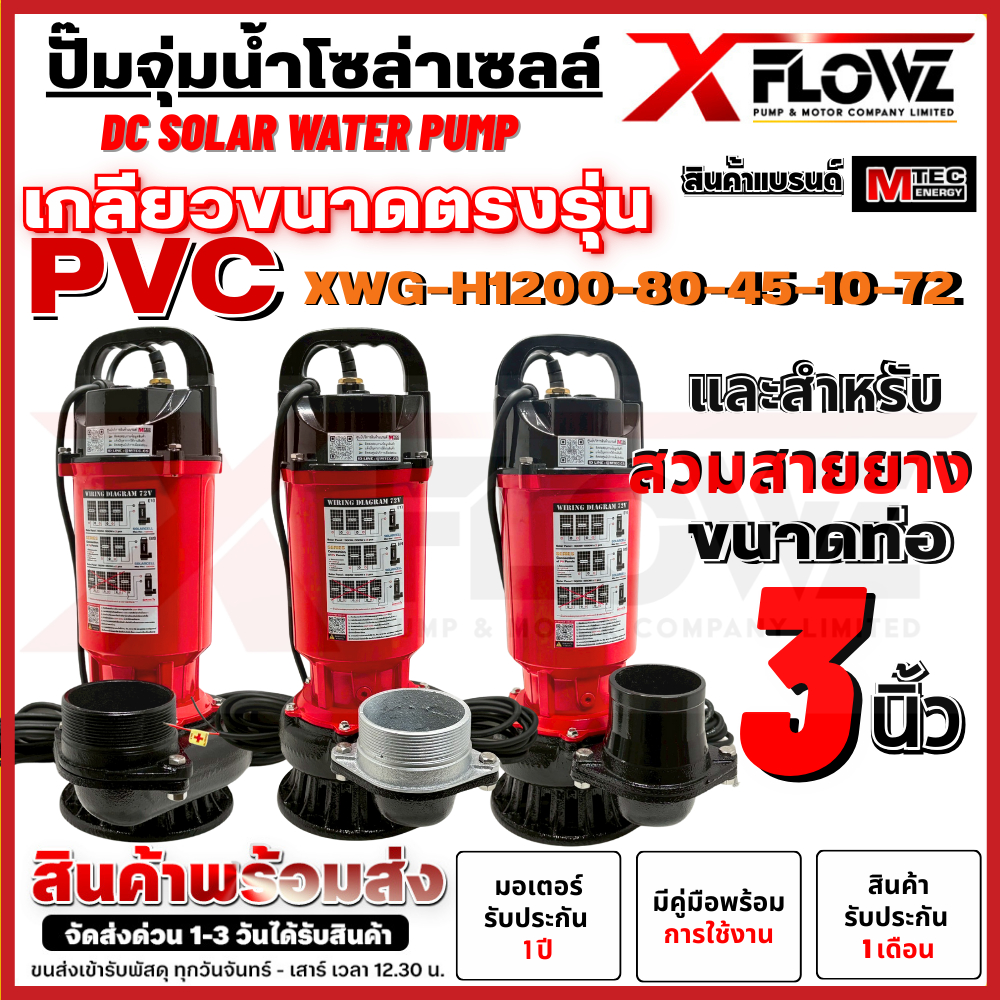ปั๊มจุ่มน้ำโซล่าเซลล์ รุ่นXWG-H1200-80-45-10-72 ท่อส่งน้ำขนาด3นิ้ว ของคุณภาพดีต้องแบรนด์MTECเท่านั้น