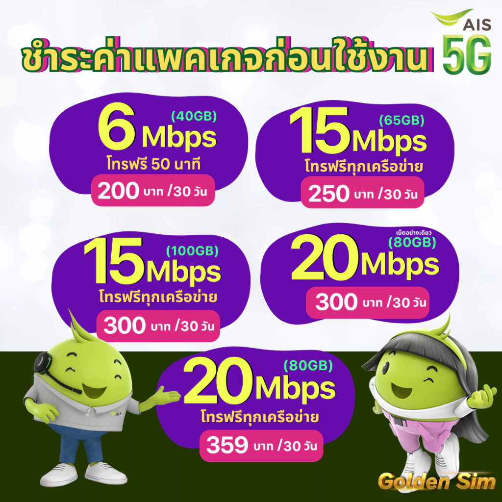ซิมเอไอเอส เน็ต 20Mbps 80GB โทรฟรีทุกเครือข่าย thumbnail 4