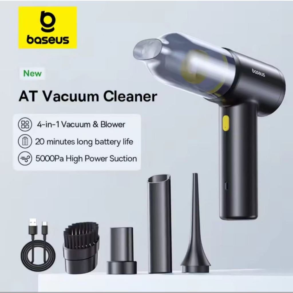 ​Baseus เครื่องดูดฝุ่นไร้สาย AT 4in1 5000Pa car vacuum เครื่องดูดฝุ่นในรถ พกพาสะดวก ที่ดูดฝุ่นไร้สาย