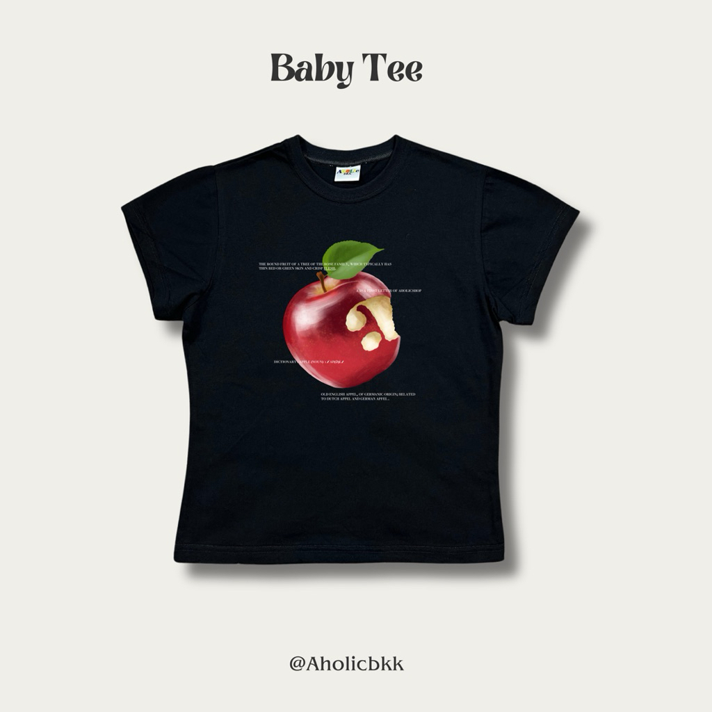 AHOLICBKK เสื้อ BABY TEE BITE ME ทรงเข้ารูป คอราวด์ เนื้อคอตตอน ใส่สบาย