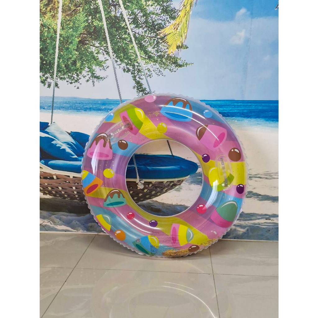 ห่วงยางกลมชอคโกแลตแฟนซีวิ้งๆ (มือจับ) 90Cm.SY-A0955