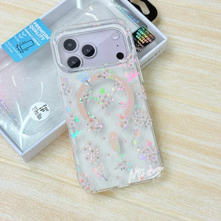 Caseเคสแม่เหล็ก ลายดอกไม้ สำหรับรุ่น i17 17Air 17pro 17promax 13/14 13promax 14promax 15 15promax 16 16plus 16pro