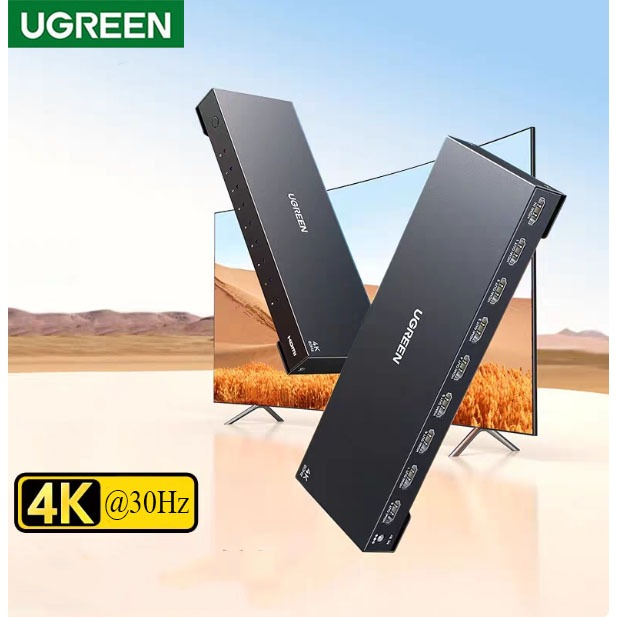 Ugreen CM605 รุ่น 90807 ตัวกระจายสัญญาณ HDMI แบบแยกจอ 1 ถึง 8 4K 30Hz 1 จอแสดงผล 8 จอ