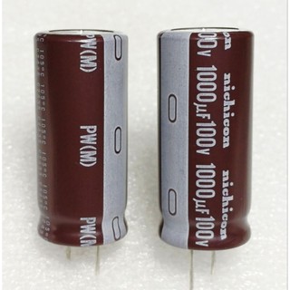 Nichicon PW 1000uf 100v capacitor ตัวเก็บประจุ คาปาซิเตอร์