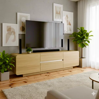 Tomato Home ชั้นทีวีมินิมอล Desire TV cabinet กว้าง160ซม | ชั้นวางทีวีไม้ วางทีวีใหญ่สุด 65นิ้ว