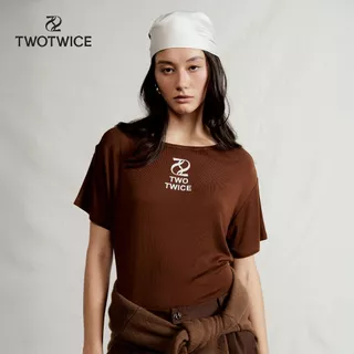 Twotwice - Ultra Soft Tee Brown tone ใส่ได้สองด้าน เส้นใยธรรมชาติ 96% นุ่มสบาย ได้รับการรับรองความปลอดภัย อ่อนโยนต่อผิว