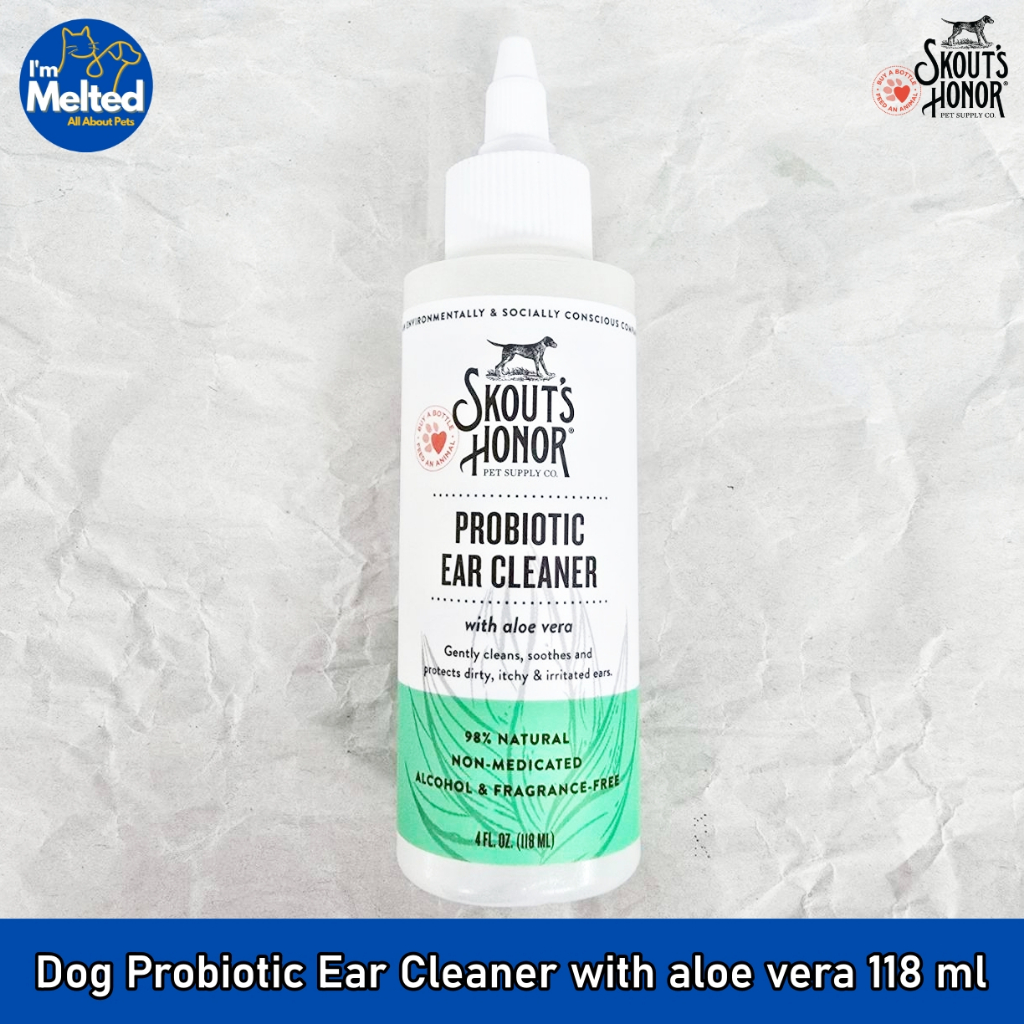 SKOUT'S HONOR - Dog Probiotic Ear Cleaner with aloe vera 118 ml ผลิตภัณฑ์ทำความสะอาดหูสำหรับสุนัข