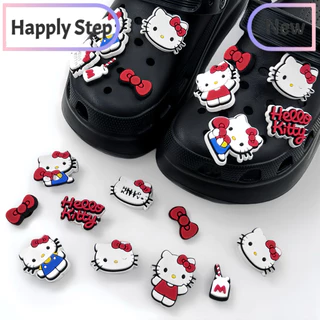 10ชิ้น/เซ็ต Happy Step kitty RBจิบิทส์คิตตี้สุดฮิต! เพิ่มความน่ารักให้รองเท้าคู่โปรด ติดง่าย ถอดง่าย