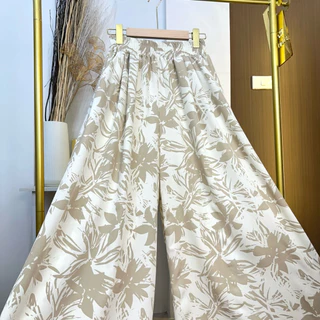 กางเกงกระโปรงลายลิลลี่ (เอว 24-38 ) ผ้าไหมญี่ปุ่นพิมพ์ลาย ผ้าใส่สบาย ไม่ร้อน