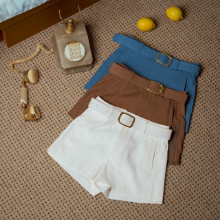 kokiji - Woody Shorts (กางเกงขาสั้นพร้อมเข็มขัด สีเดนิม สีน้…