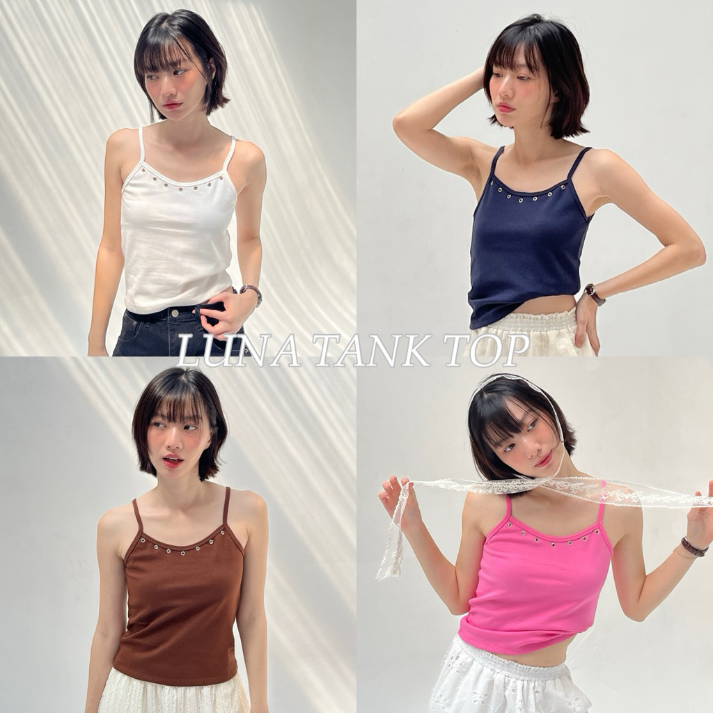 LUNA TANK TOP - เสื้อสายเดี่ยวดีเทลใส่ห่วงที่ขอบเสื้อ (nita.bkk)