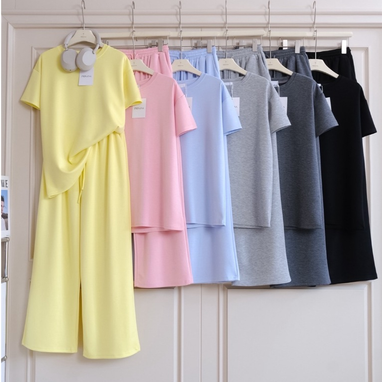 Prisana ?  เซท2ชิ้น เสื้อ+กางเกง ผ้านาโนพรีเมี่ยม ผ้ายืดเด้ง ทิ้งตัวสวย ผ้าลื่นพริ้ว ใส่สบาย