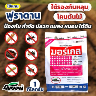 มอร์เกล (ฟิโพรนิล) 1 กก. เอราวัณ ใช้แทนฟูราดาน โรยก้นหลุม โคนต้น ป้องกันหนอน แมลง ปลวก