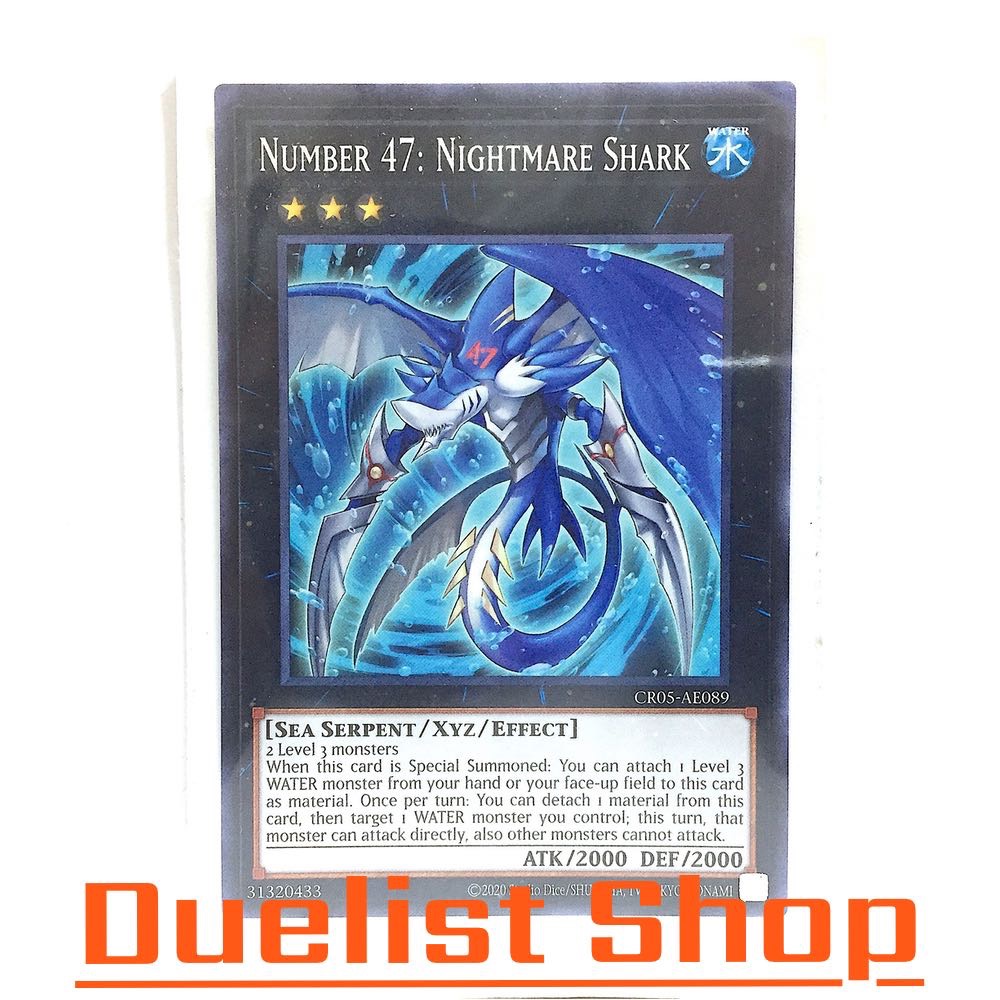 Number 47: Nightmare Shark (N) Monster Water Rank3 [Sea Serpent/Xyz/Effect] ชุด CR05-AE089 การ์ดยูกิ