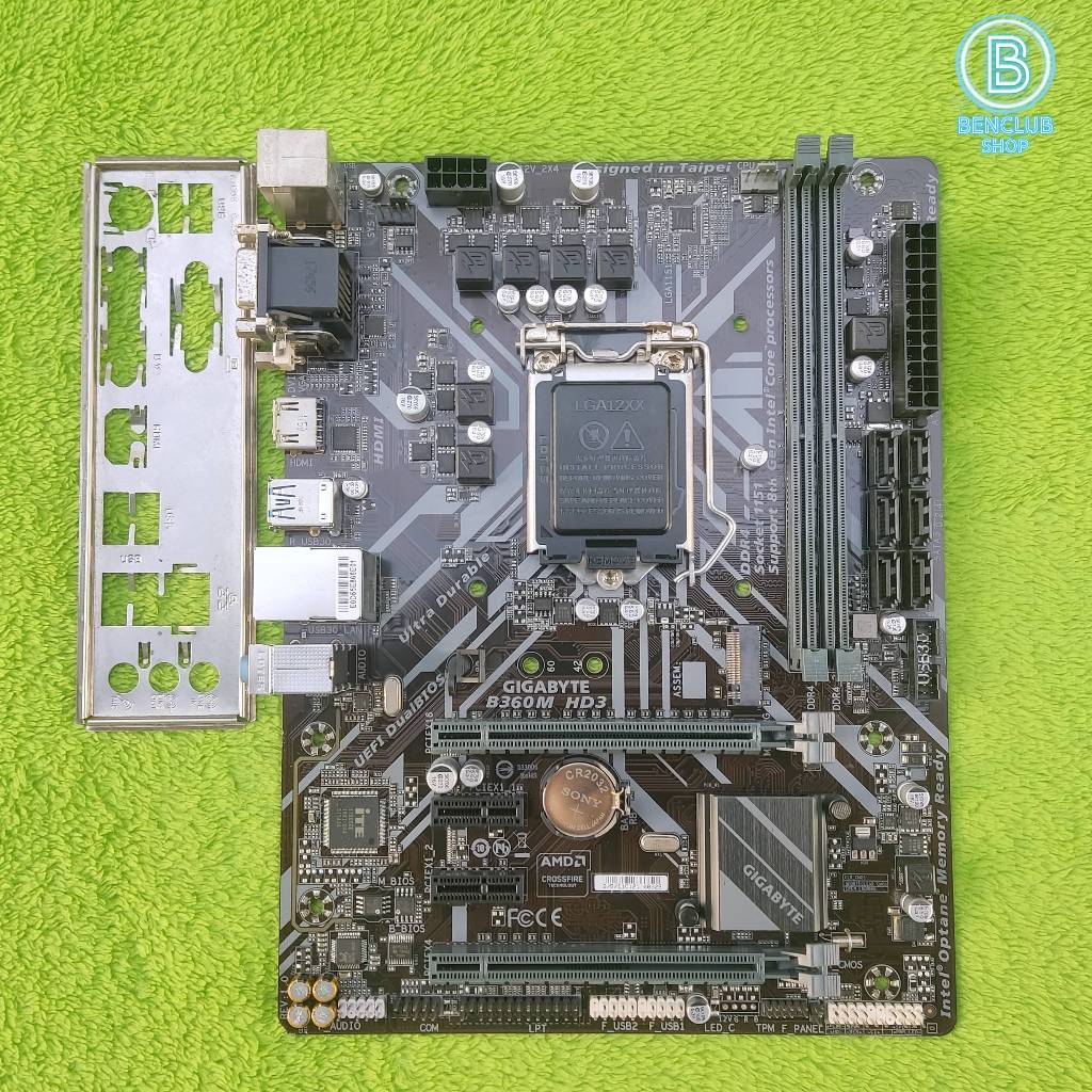 MB (เมนบอร์ด) GIGABYTE B360M HD3 LGA1151v2 ใส่เจน 8 9 สินค้ามือสอง
