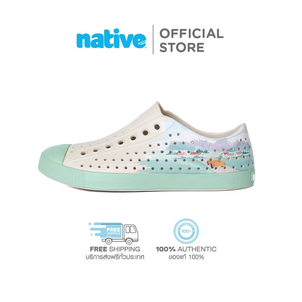 Native รองเท้ากันน้ำผู้ใหญ่ EVA รุ่น Jefferson Wanderfoam Block Bone White/ Tea Green