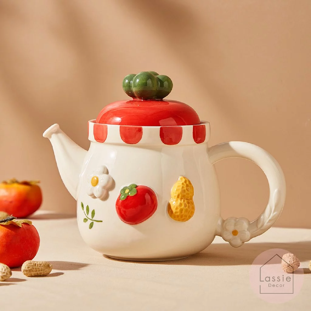 🌟เซตจานชาม Tomato & Peanut จานเซรามิก เข้าไมโครเวฟได้ Food Grade สำหรับสายแต่งบ้าน เพิ่มสีสันให้โต๊ะอาหาร Lassie Decor thumbnail 5