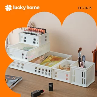 LUCKY HOME ตะกร้า ตะแกรง ถาด กระบะใส่ของสีขาว DT-11,12,13/ สีใส DT-01,02,03