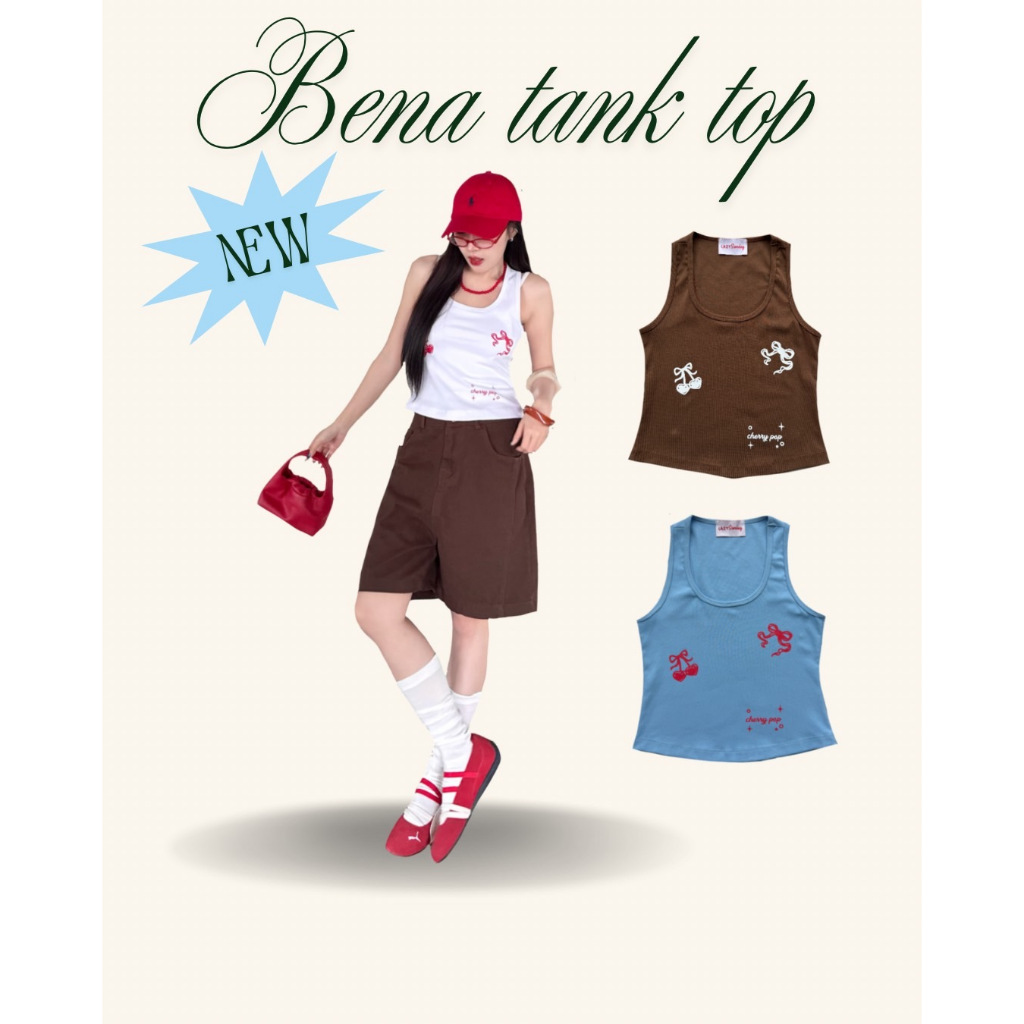Lazy - cc - BENA Tank Top - เสื้อกล้ามสีสันน่ารัก สกรีนลาย