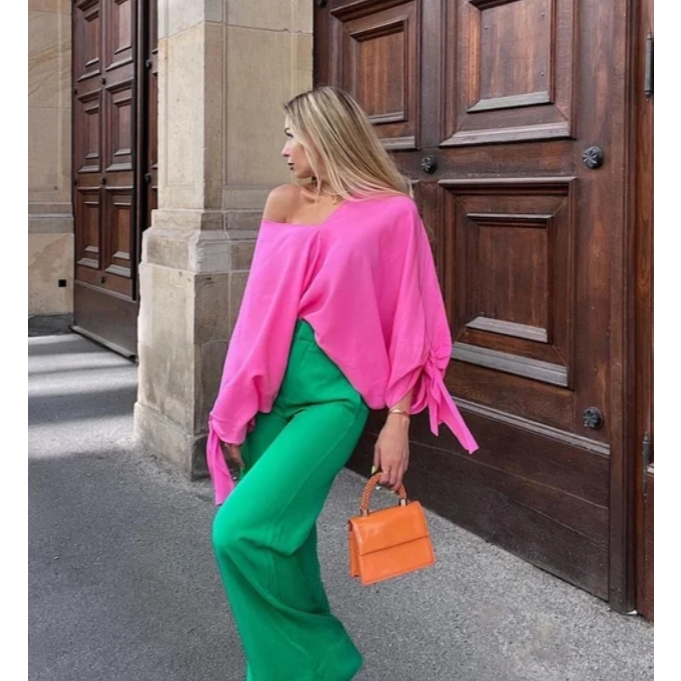 SP406 เสื้อเบลาส์ผูกโบว์ Zara Fluid - รูปที่ 6