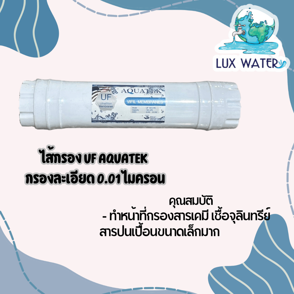 ไส้กรอง UF AQUATEK กรองละเอียด 0.01 ไมครอน