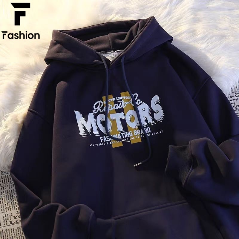 เสื้อเเขนยาวมีฮู้ด เสื้อเเขนยาวทรงหลวม ใส่สบายเเฟชั่น UNISEX - รูปที่ 3