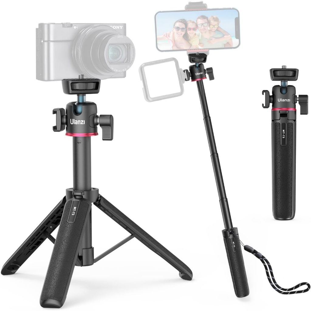 Ulanzi MT73 Vlog Tripod ขาตั้งกล้อง ไม้เซลฟี่ มีช่อง Cold Shoe ต่อไฟเซลฟี่ พร้อมสายคล้องมือ