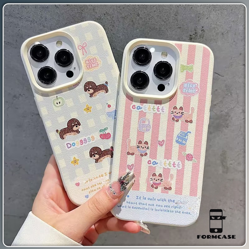 แอปเปิ้ลโทรศัพท์ แมวและหมาเล็กที่น่ารัก ins for iPhone เคสไอโฟน 13 12 11 PRO MAX X XS MAX 16 15 14 XR 7/8PLUS จัดส่งจากป